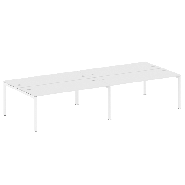 Metal System Quattro Р. ст. на 4 раб. места на П-образном м/к 50БП.СМ-4.5 Белый/Белый металл 3600*1475*750 - Вид 1