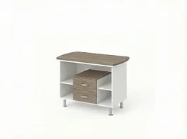 BRL RB074-120x60 Тумба сервисная на цокольных опорах 1200х600х760 Шорвуд/Белый - Фото предпросмотра