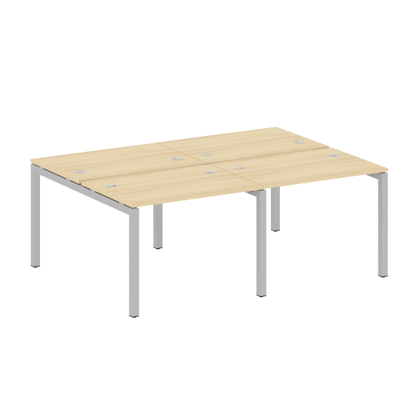 Metal System Quattro Р. ст. на 4 раб. места на П-образном м/к 50БП.СМ-4.1 Акация/Серый металл 2000*1475*750 - Вид 1