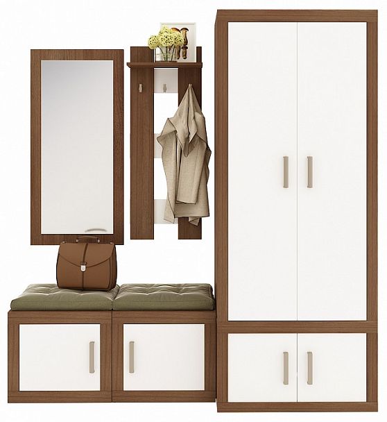 Стенка для прихожей Toivo ТОЙ-ПР 1 Белый/Шамони - Вид 1