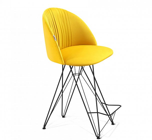 Стул полубарный SHT-ST35-1/S66-1 имперский желтый/черный муар - Вид 1