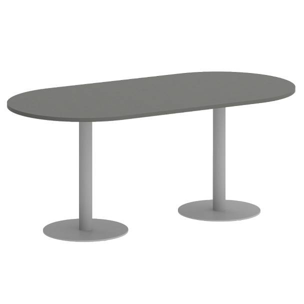 Home Office Стол овальный VR.SP-5-180.1 Металлик/Серый металл 1800*900*750 - Вид 1