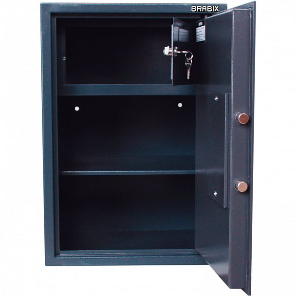 Сейф BRABIX "КМ-620Т", 620х430х375 мм, 35 кг, ключевой замок + полка, трейзер, крепление к стене, 291167 - Вид 4