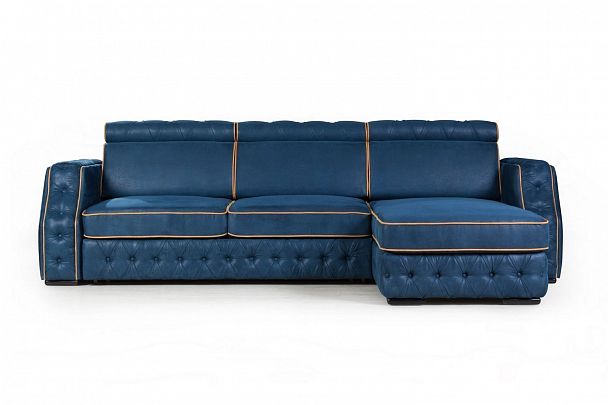 Portofino угловой диван-кровать замша синий - Вид 5