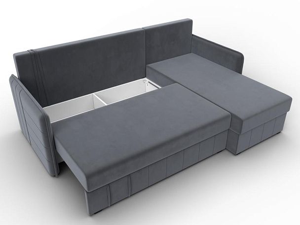 Диван угловой Слим угол универсальный Велюр серый - Вид 7