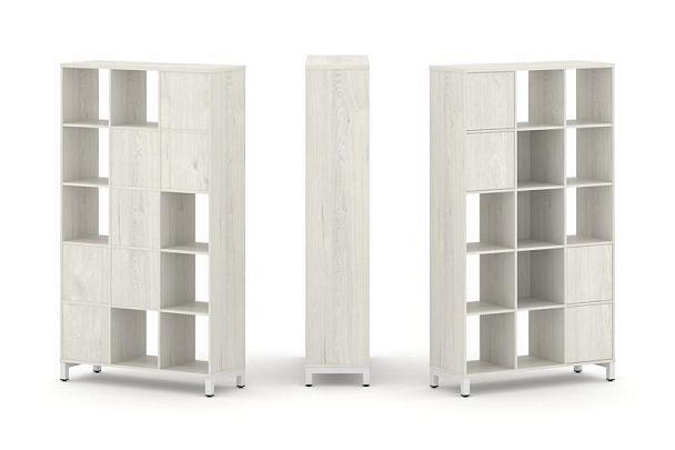 Стайл Проджект Набор стеллажа 1 сторон., 5 яр. SN.NS-531 Дуб Наварра/Металл Белый 1121*400*1982 - Вид 1