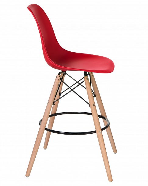 Стул барный DOBRIN DSW BAR (ножки светлый бук, цвет сиденья красный (R-02)) - Вид 3