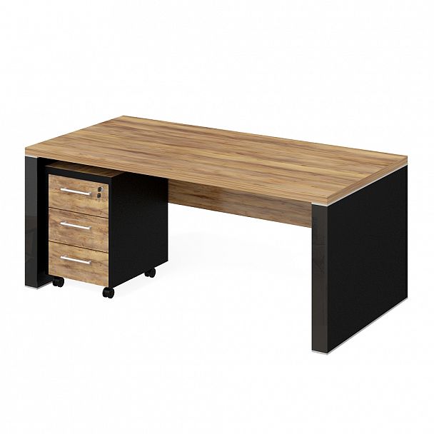 Стол рабочий+тумба мобильная "Парламент" ПК-ПРЛ-КОМП№1-В1-1078 таксония медовая - Вид 1