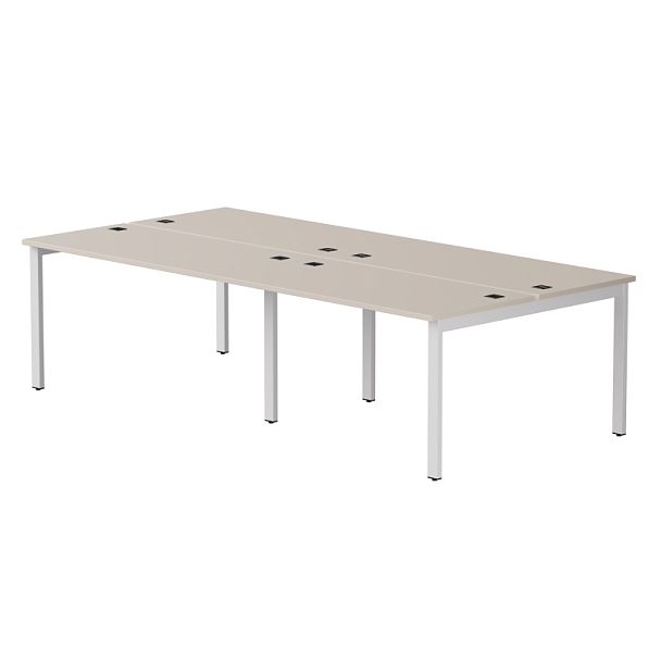 Бенч-система на 4 места Everprof EVO на металлокаркасе 2760х670(1370)x755 Кашемир/Белый - Вид 1