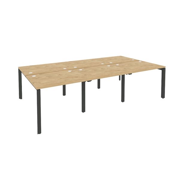 Onix Рабочая станция на П-образном м/к O.MP-D.RS-6.1.8 Тиквуд светлый/Антрацит металл 2940*1635*750 - Вид 1