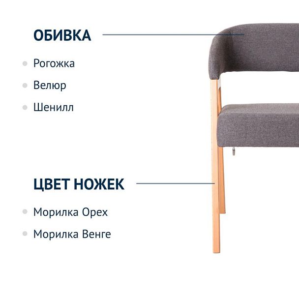 Стул Ricco, рогожка Solta Ground, ножки бук под лак - Вид 3