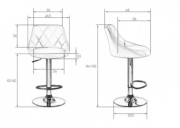 Стул барный DOBRIN LOGAN BLACK (пудрово-голубой велюр (MJ9-74)) - Вид 9