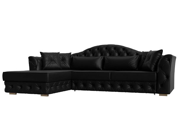 Диван угловой Артис левый угол Экокожа черный - Вид 1