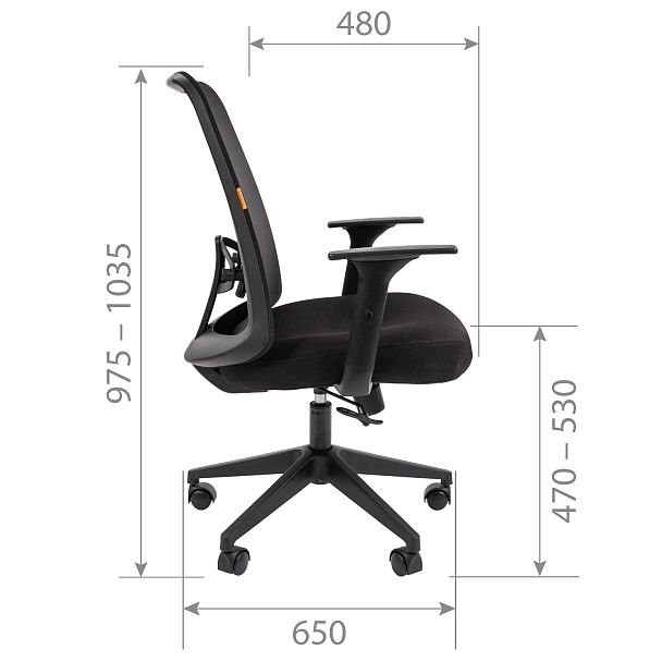 Офисное кресло CHAIRMAN 535 LT, ткань/сетка, черный - Вид 5