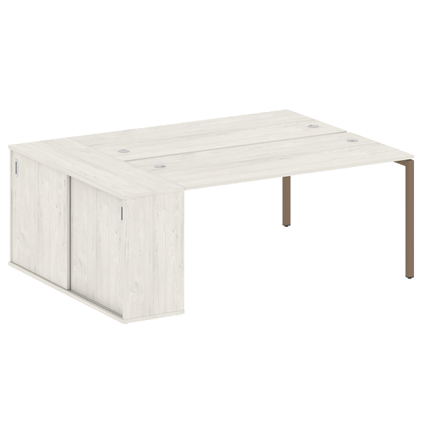 Metal System Quattro Р. ст. с шкафом-купе на П-образном м/к 40БП.РС-СШК-1.4 Т Дуб наварра/Мокко металл 2010*1475*750 - Вид 1