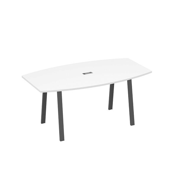 Стол 180 на опорах TRE для переговоров A4 А4 Б3 112 БП белый премиум / металлокаркас антрацит - Вид 1