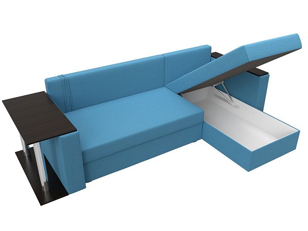 Диван угловой Атланта Лайт правый угол Рогожка голубой - Вид 9