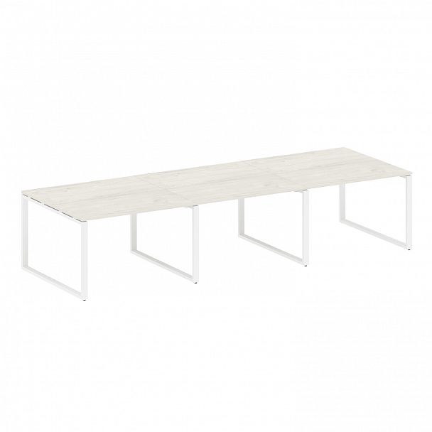 Стол для переговоров "Metal System" БО.ПРГ-3.2 дуб наварра/белый - Вид 1