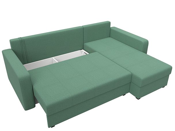 Диван угловой Ливерпуль Лайт правый угол Рогожка зеленый - Вид 7