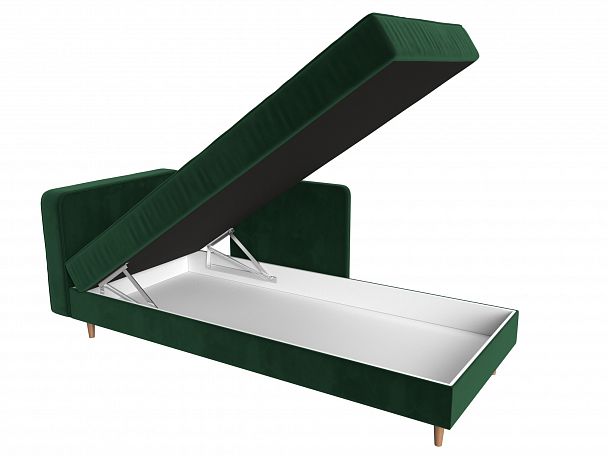 Кушетка Прайм левый (полностью велюр зеленый) - Вид 6