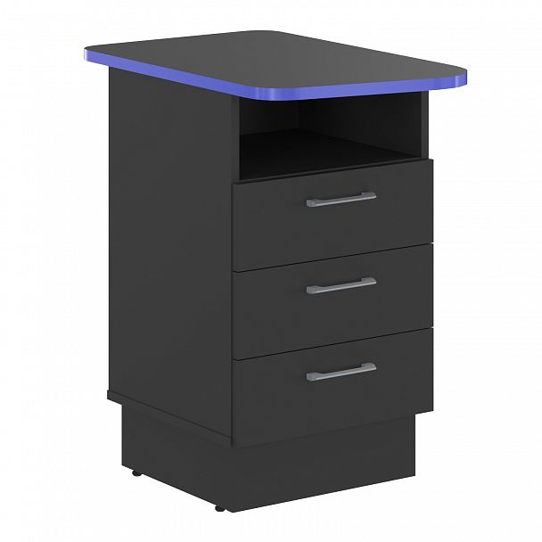 Тумба "Skilll" SFLC-3D.3 антрацит/синий - Вид 1