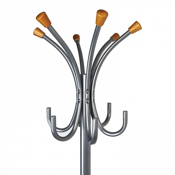 Вешалка-стойка BRABIX "CR-8121" на мраморном диске, металл, 6+4 крючка, цвет серебристый, 606437 - Вид 3