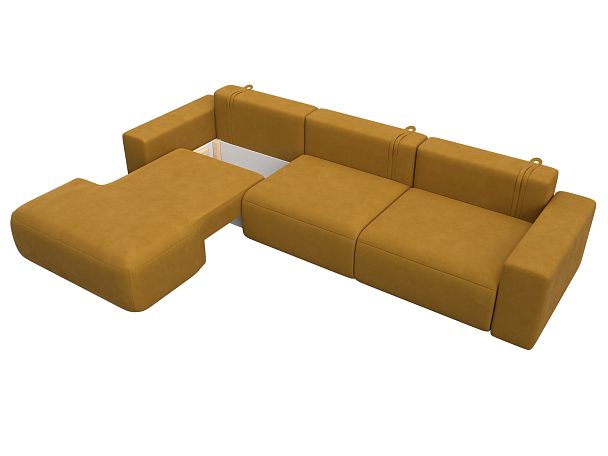 Диван угловой Лига-036 НПБ Классик Лонг левый угол Велюр желтый - Вид 7