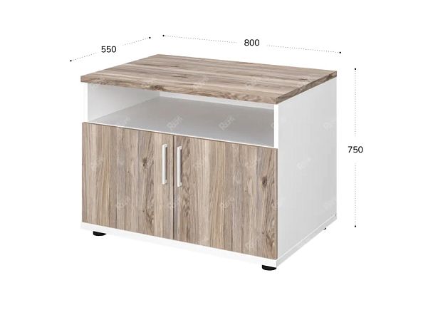 TANDEM RTD040-80G-MA Тумба под оргтехнику универсальная 800х550х600 Дуб Маувелла/Белый - Вид 2