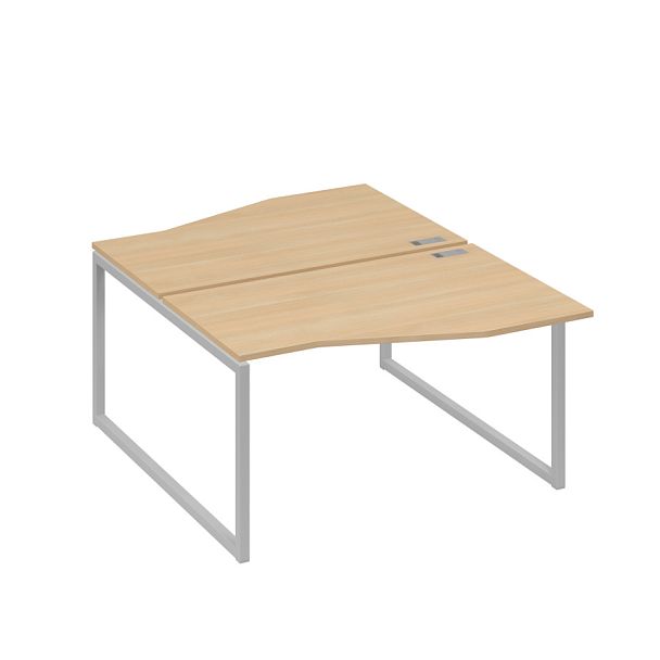 Рабочая станция столы (2х140) Техно каркас QUATTRO A4 А4 Б4 190 БП натуральный дуб / металлокаркас серый - Вид 1