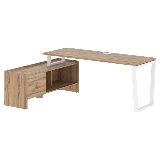 Стол с тумбой EVCT 19614 Дуб Денвер светлый/Белый 1960х1400х750 EDIS - Вид 1