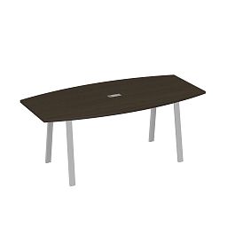 Стол для переговоров 200 на каркасе TRE A4 А4 Б3 113 БП венге / металлокаркас серый - Фото предпросмотра