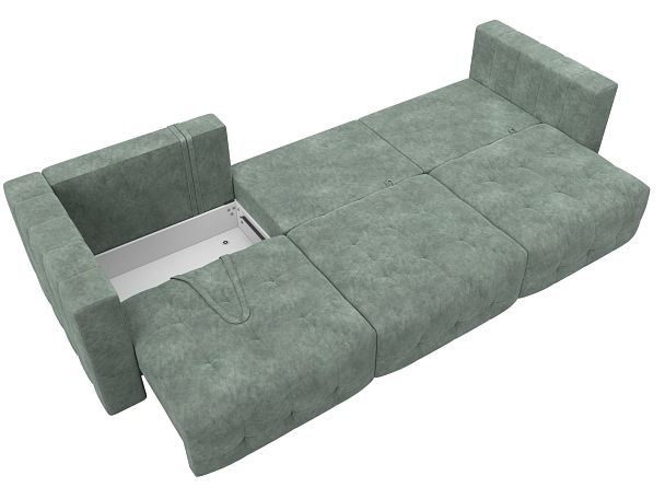 Диван прямой Лига-052 НПБ Лонг Велюр зеленый - Вид 9