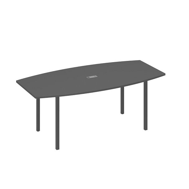 Стол для переговоров 200 на каркасе DUE A4 А4 Б2 113 БП антрацит премиум / металлокаркас антрацит - Вид 1