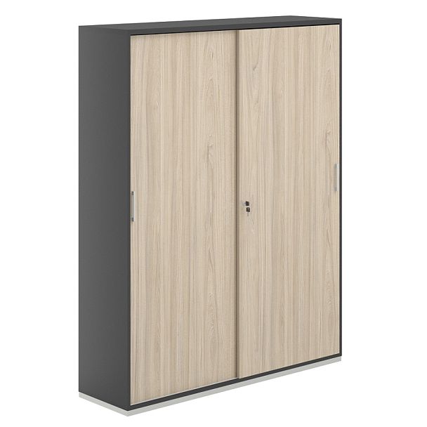 Шкаф-купе 5 ур. 1438х400х1833 / корпус:антрацит, топ/дно:антрацит, фасады:ак.равелло / Аллегро / Allegro - Вид 1