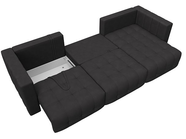 Диван угловой Лига-052 НПБ Лонг угол универсальный Замша коричневый - Вид 8