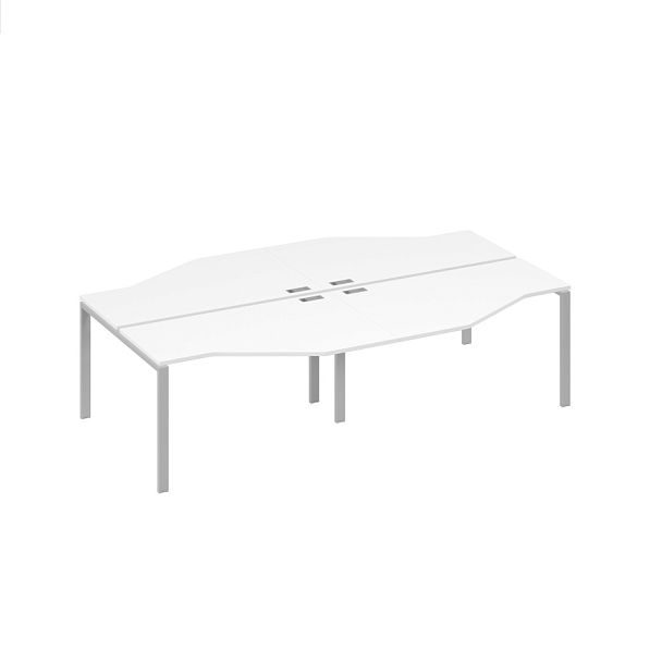 Рабочая станция каркас UNO столы Техно (4х140) эргономичные A4 А4 Б1 187-2 БП белый премиум / металлокаркас серый - Вид 1