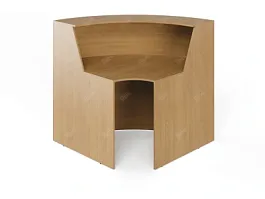 ЛАЙТ / LIGHT RLG069-8x8 Блок ресепшн с полкой 80x80x125 Бук - Фото предпросмотра