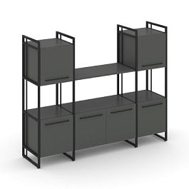 Rift Шкаф комбинированый RF.NS-002 Антрацит/Металл Черный 1598*396*1286 - Фото предпросмотра