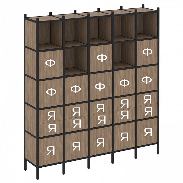 Стеллаж "Loft" VR.L-10 белый бриллиант/черный - Вид 2