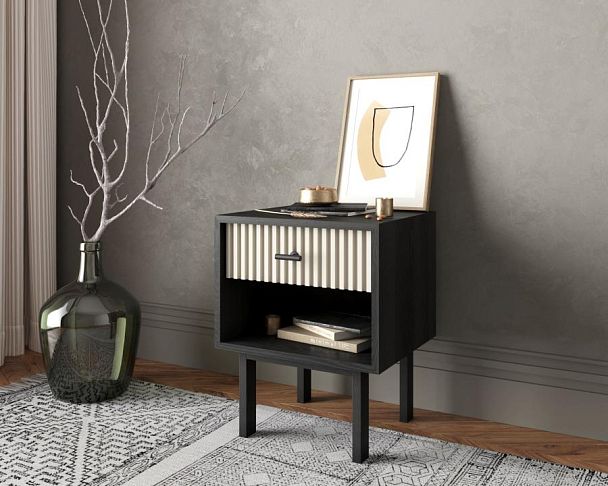 Тумбочка с верхним ящиком Emerson арт EM11/milky/L - Вид 3