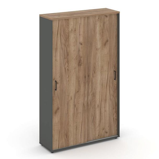 Стайл Проджект Шкаф-купе для одежды SN.SHK.E-003 Антрацит/Дуб Табак/Черный Ручки 1200*400*1982 - Вид 1