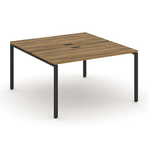 Concept Рабочая станция на 2 места CN.DRS-003 Сандал Янтарный/Металл Черный 1380*1480*750 - Вид 1