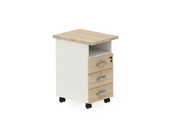 БЕРЛИН / BERLIN Тумба приставная левая 450х580х740 Акация/Белый - Вид 1