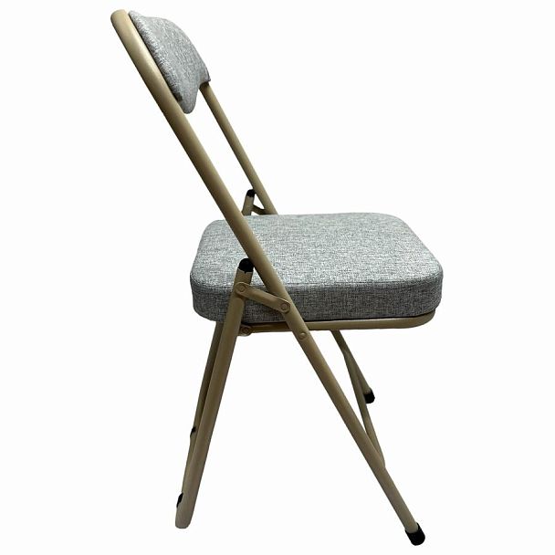 Стул складной для дома и офиса РС04К комфорт, бежевый перламутровый каркас, рогожка бежевая - Вид 5