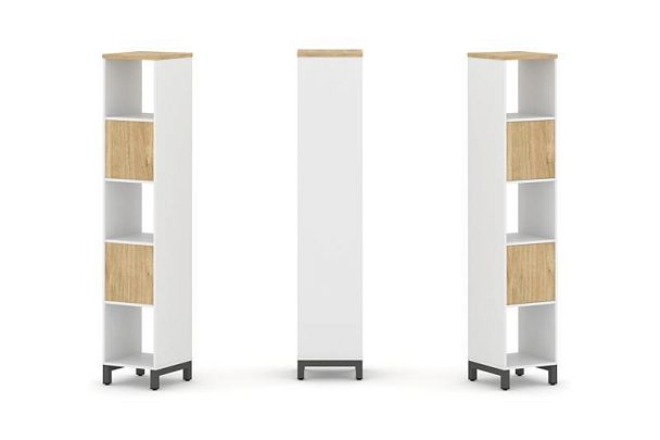 Стайл Проджект Набор стеллажа 1 сторон., 5 яр. SN.NS-511 Белый/Тиквуд Светлый/Металл Антрацит 387*40 - Вид 1