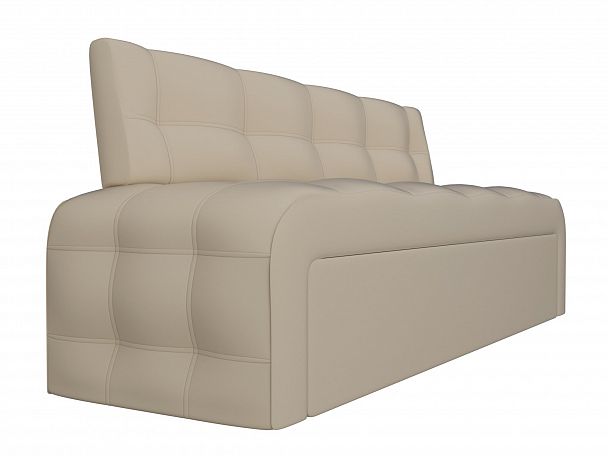 Кухонный прямой диван Люксор (полностью экокожа бежевая) - Вид 3