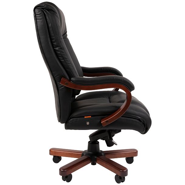 Кресло CHAIRMAN 503, натуральная кожа/экокожа, черный - Вид 3