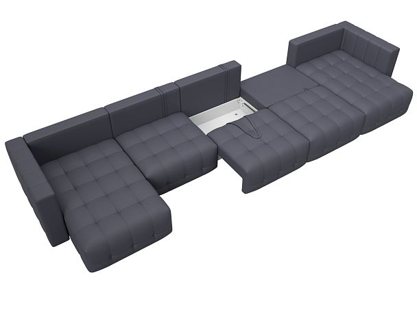 Диван П-образный Лига-052 НПБ МегаЛонг Экокожа серый - Вид 8