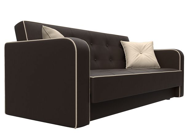 Диван-книжка Тур Экокожа\Велюр коричневый - Вид 3