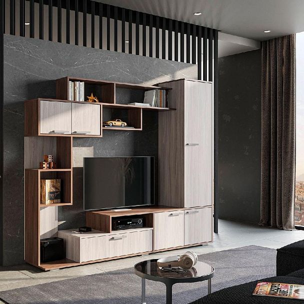 Гостиная Капри ЛДСП шимо темный/шимо светлый - Вид 3